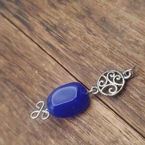 Sapphire blue stone‎ sterling pendant